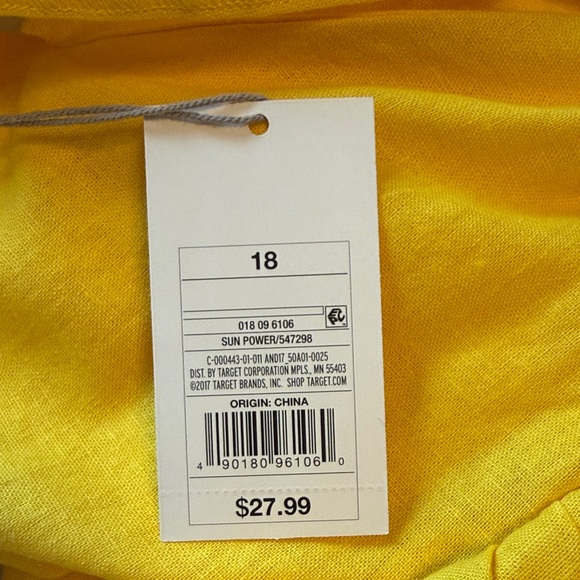 NWT Sunny Yellow V-Neck Ruffle Sleeve Mini Dress - Picture 5 of 5